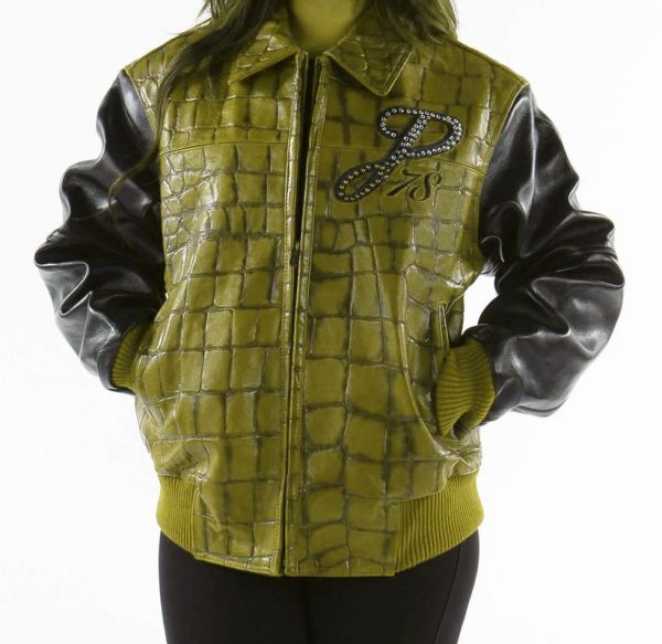 Pelle Pelle Exotic Studded Olive Black Jacket