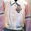 Pelle Pelle Major League Encrusted Pink White Jacket