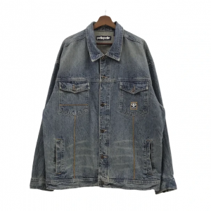 Pelle Pelle Mens Vintage Gray Faded Denim Jacket