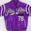 Pelle Pelle Purple Varsity Leather Jacket