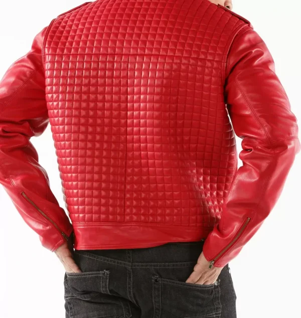 Pelle Pelle Red Houndstooth Biker Jacket