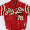 Pelle Pelle Red Varsity Leather Jacket