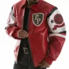 Pelle Pelle Red White Encrusted Studded Leather Jacket