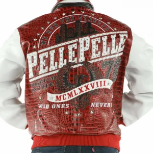 Red Wild Ones Pelle Pelle Leather Studded Jacket