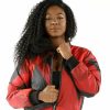 Abstract Pattern Pelle Pelle Red Bomber Jacket