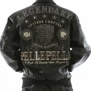 Pelle Pelle Black Encrusted Studded Leather Jacket