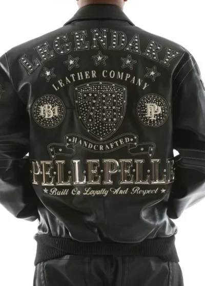 Pelle Pelle Black Encrusted Studded Leather Jacket