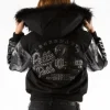 Pelle Pelle Black Fur Hooded Wool Jacket