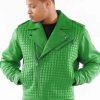 Pelle Pelle Houndstooth Green Biker Jacket