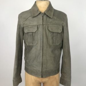 Pelle Pelle Italian Vintage Grey Suede Zip Up Jacket