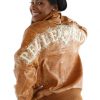 Ladies Pelle Pelle Shoulder Crest Brown Leather Jacket