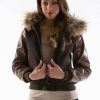 Pelle Pelle Ladies Eagle Brown Wool Jacket