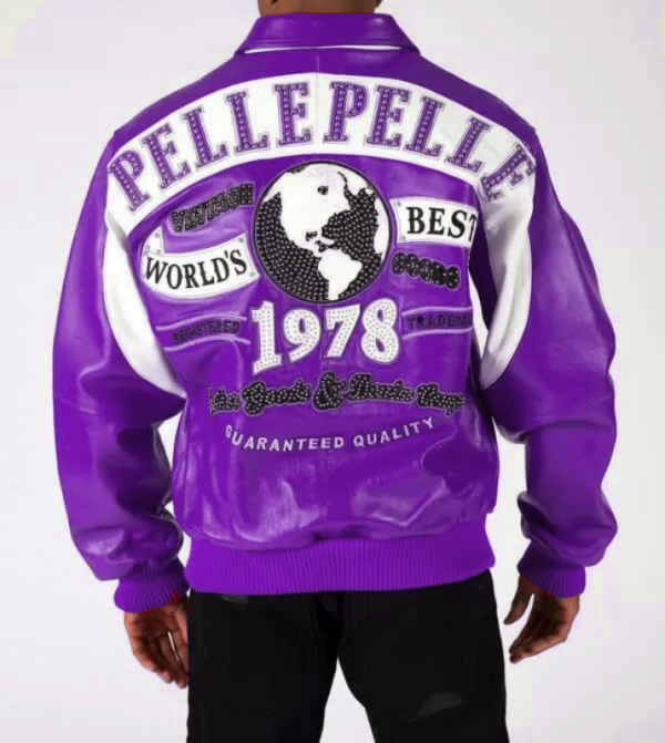 Pelle Pelle Purple White World’s Best 1978 Studded Jacket