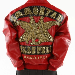 Pelle Pelle Red Immortal Studded Leather Jacket