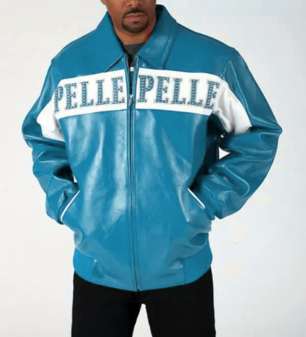 Pelle Pelle Turquoise White World’s Best 1978 Studded Jacket