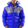 Pelle Pelle Snakeskin Bubble Blue Coat