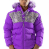 Pelle Pelle Snakeskin Bubble Purple Coat