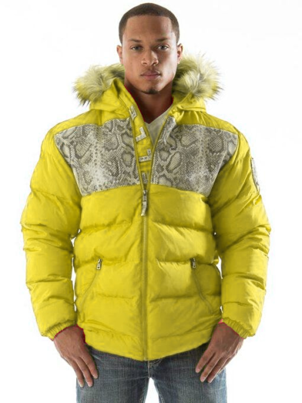 Pelle Pelle Snakeskin Bubble Yellow Coat