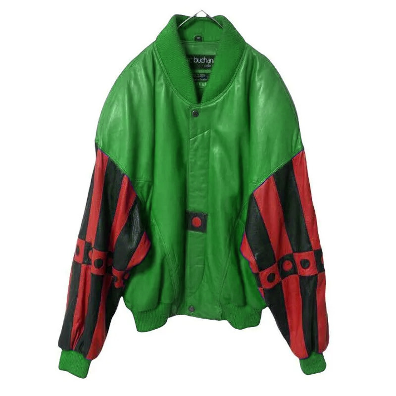 Pelle Pelle 90s Marc Buchanan Green Leather Jacket