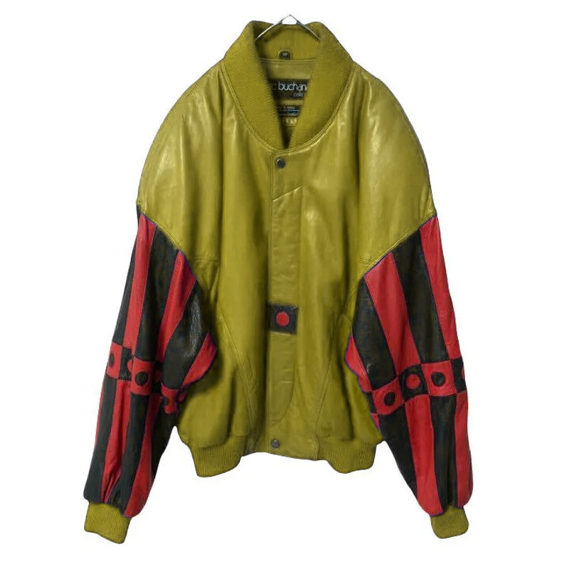 Pelle Pelle 90s Marc Buchanan Olive Leather Jacket