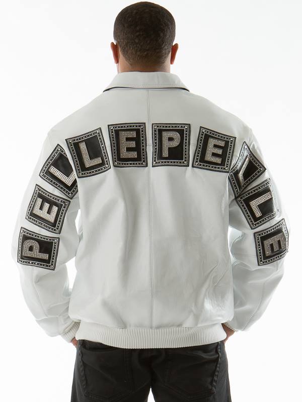 Pelle Pelle Jeweled White Leather Jacket