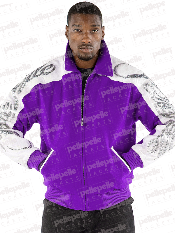 Pelle Pelle Scripted Dark Purple Wool Jacket