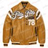 Pelle Pelle Mustard Encrusted Varsity Plush Jacket