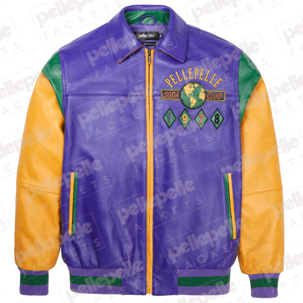 World Famous Blue & Mustard Soda Club Plush Jacket