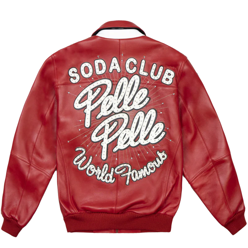 Pelle Pelle World Famous Soda Club Red Leather Jacket