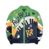 50 Years Of Hip Hop Navy & Green Leather Jacket