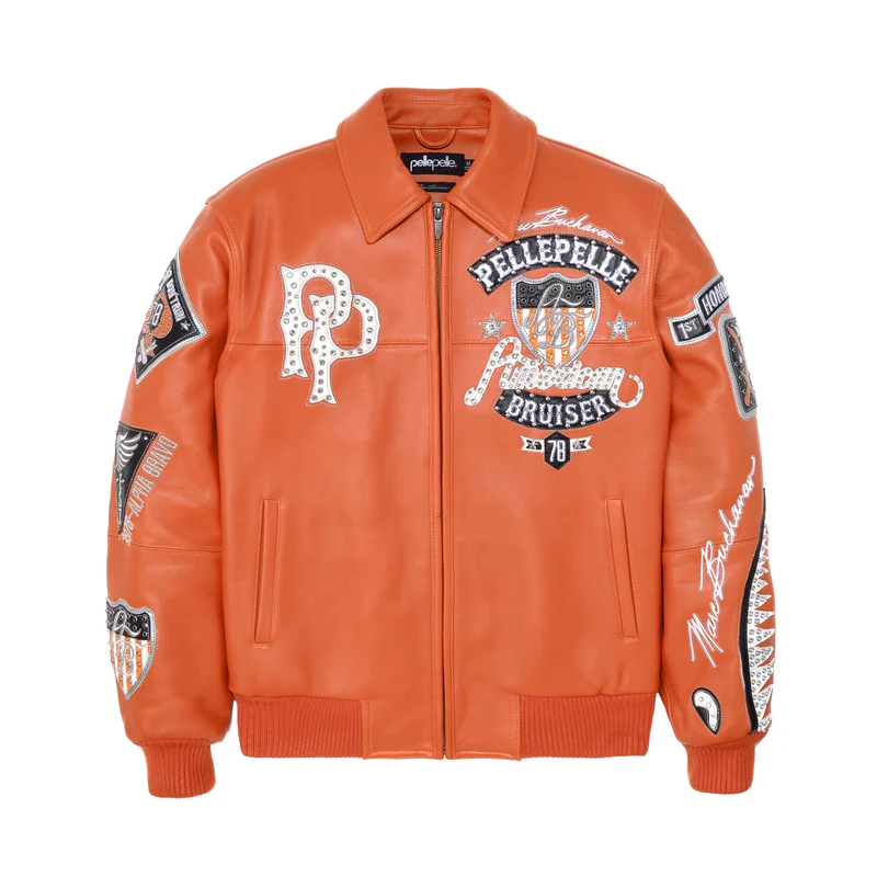 Pelle Pelle American Bruiser Orange Leather Jacket