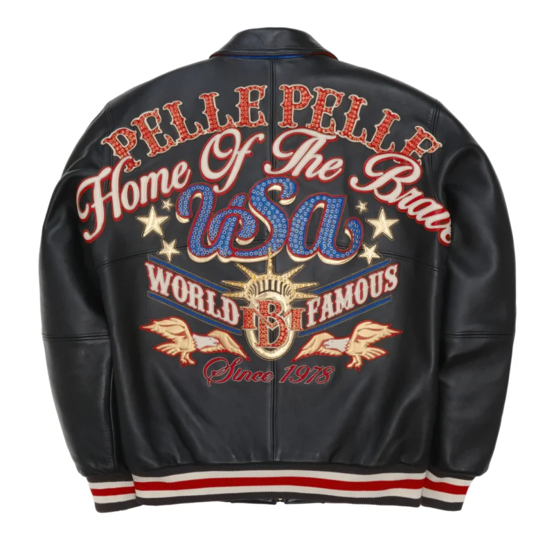 Pelle Pelle Stars And Stripes Black Leather Jacket