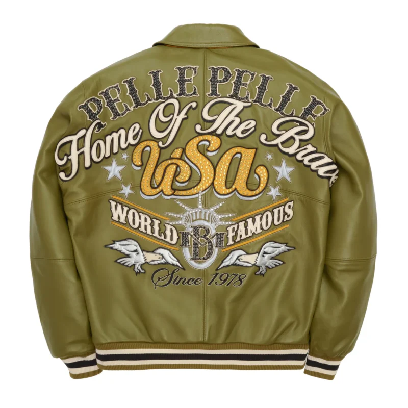 Pelle Pelle Stars And Stripes Olive Jackets