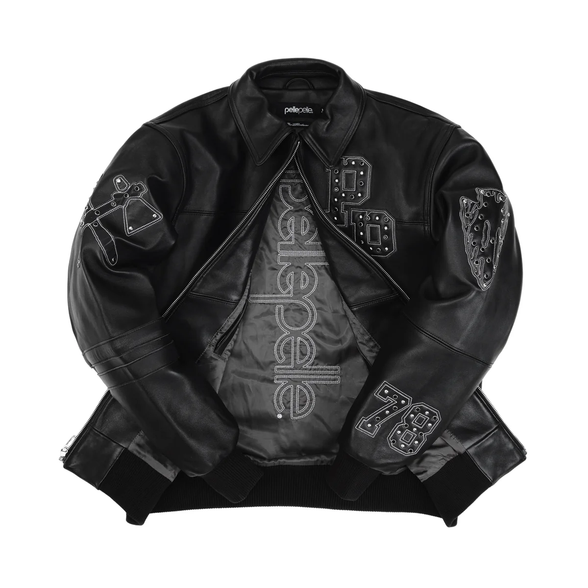 Pelle Pelle Black Renegades Leathers Jacket Pelle Pelle Black Renegades Leathers Jacket