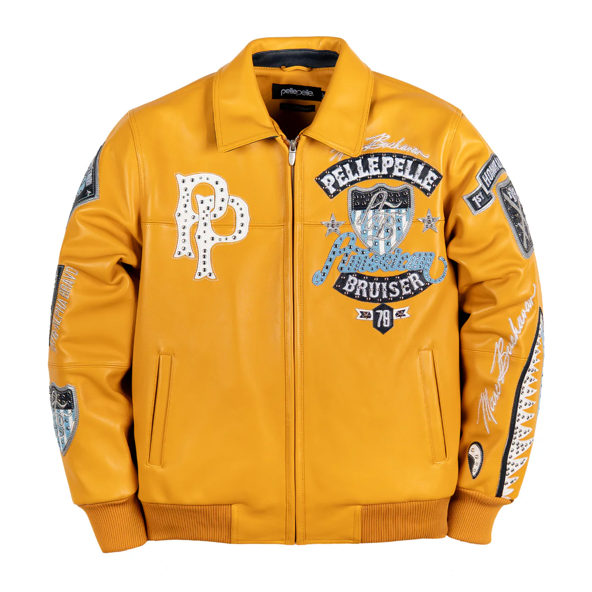 Pelle Pelle American Bruiser Plush Mustard Mens Jacket Pelle Pelle American Bruiser Plush Mustard Mens Jacket
