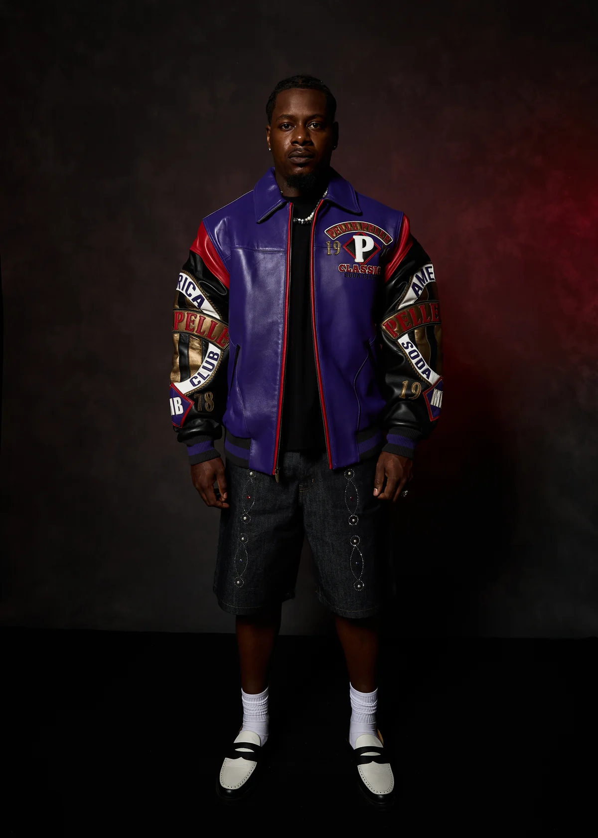 Pelle Pelle American Soda Club White Royal Bright Jacket Pelle Pelle American Soda Club White Royal Bright Jacket