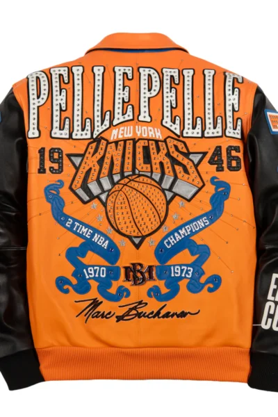 Pelle Pelle x FISLL for the city of knicks Orange jacket