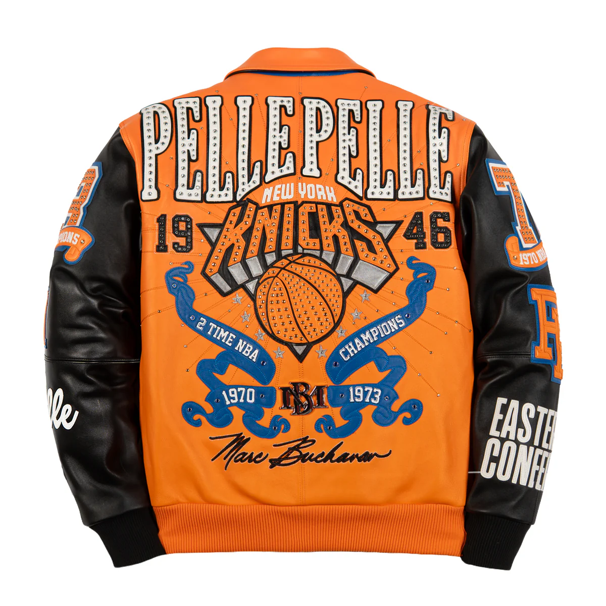 Pelle Pelle x FISLL for the city of knicks Orange jacket